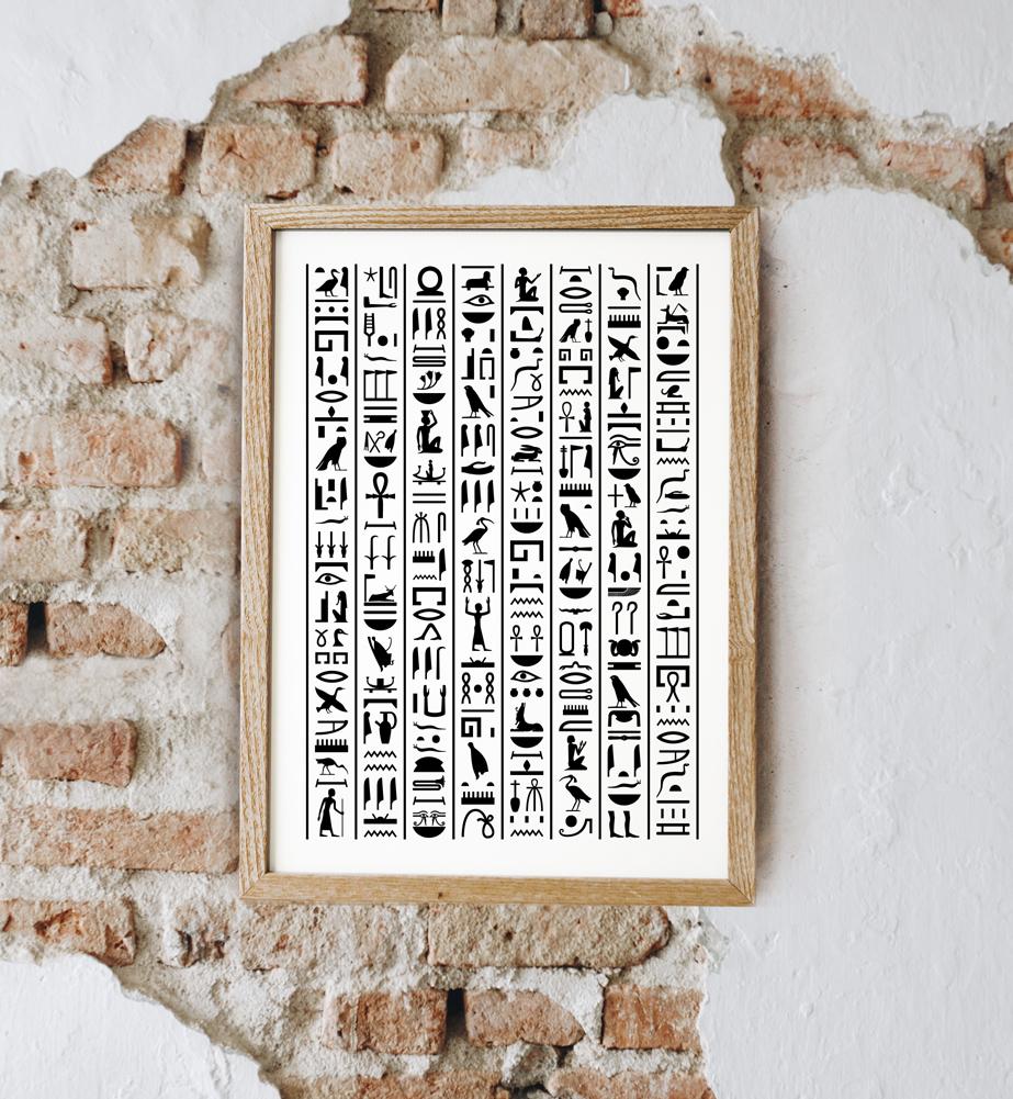Poster scrittura geroglifici egizi