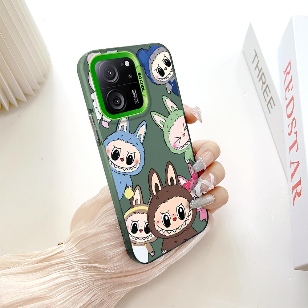 

Окрашенный узор, цветной серебристый, двухсторонний, жесткий, противоударный чехол для телефона Xiaomi Redmi Poco Xiaomi 13T зелёный