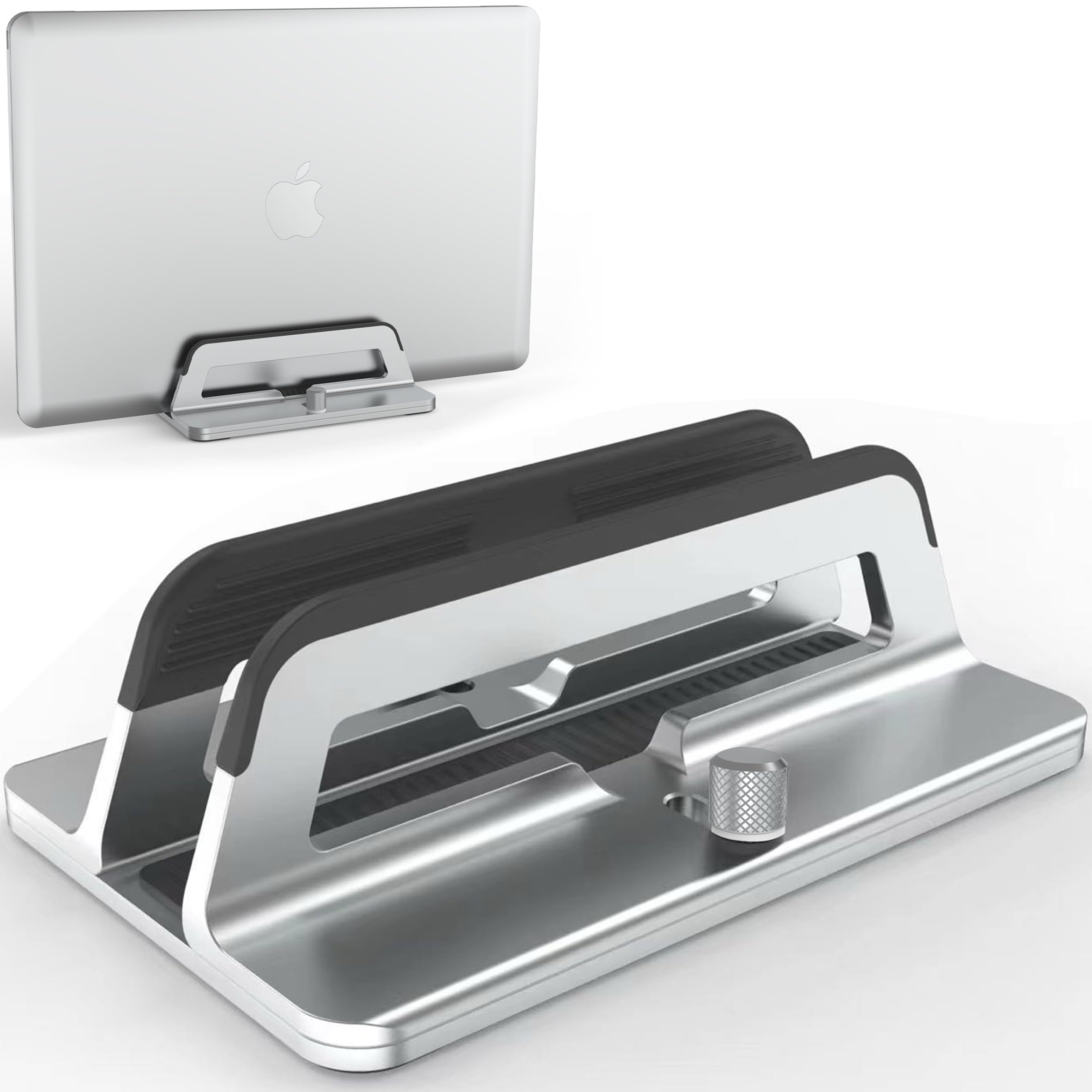 

Geecol Vertical Laptop Stand Adjustable Aluminum Large Area Silicone Protection Silver - Width, Alloy, 1-Slot, - серебряный