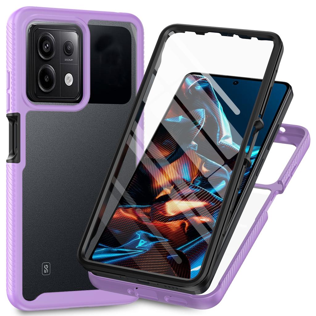 For Xiaomi Redmi Note 13 Pro 5G/Poco X6 5G Case with PET Screen Film PC+TPU Full Cover Phone Shell