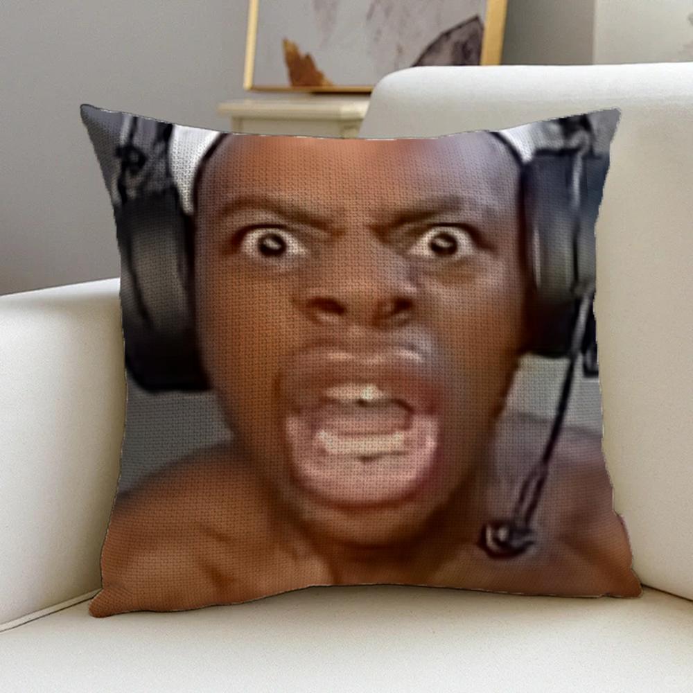 Funny Anchor Ishowspeed Cushion Cover Natural Linen Pillowcase Set, All-In-One Decor For Sofa, Bedroom & Chair