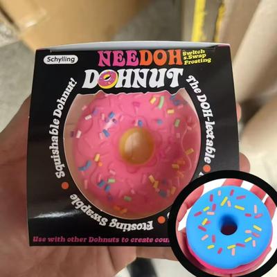 Needoh Dohnuts Squishy Juguete Fidget Multicolor Alivio del Estrés Alivio de la Ansiedad Juguete Sensorial Estudiantes Adultos Regalo de Escritorio