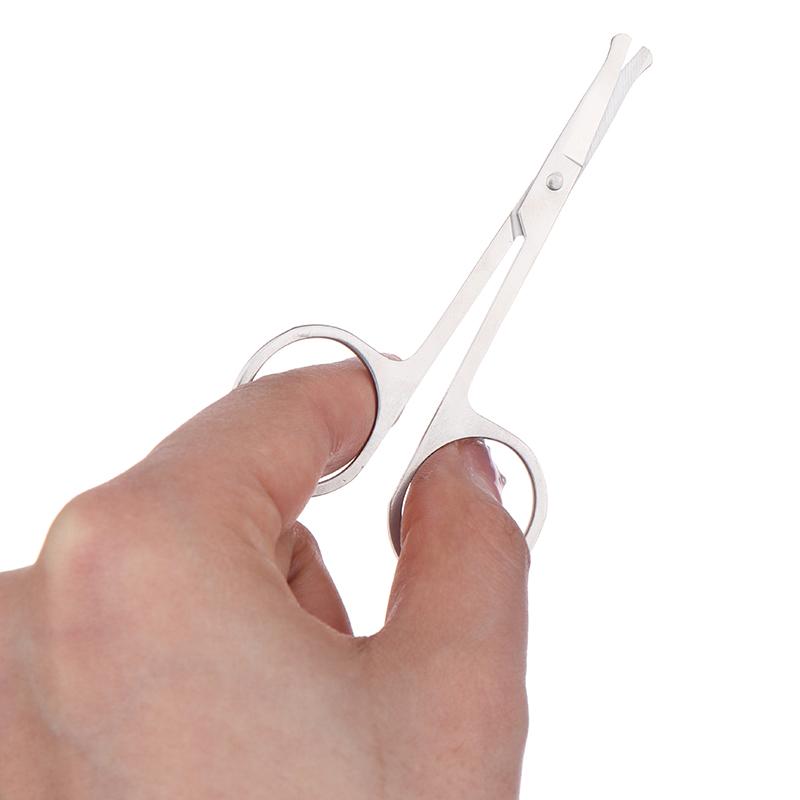 Edelstahl Rundkopf Sicherheitsschere Augenbrauen Make-up Schönheit Nasenhaartrimmer Schere Augenbrauen mit spitzem Kopf Werkzeug