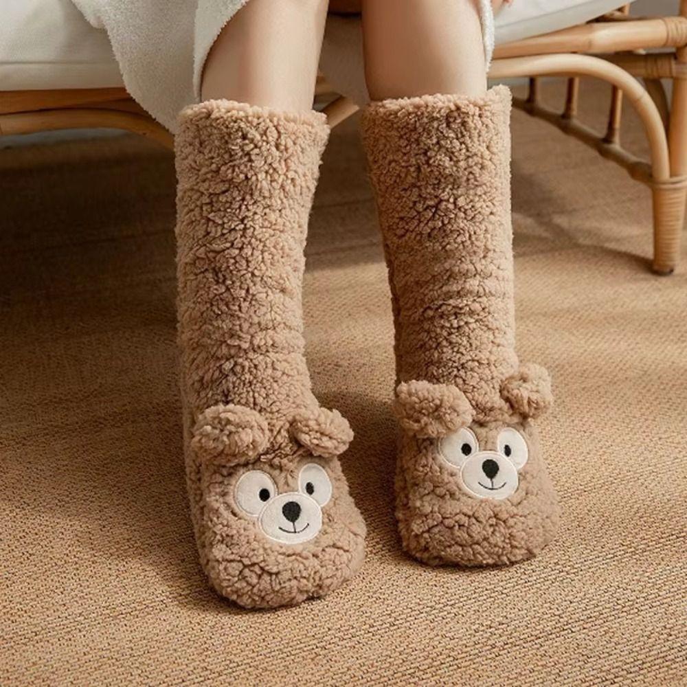 Coral Fleece Snow Socks Soft Leg Covers Warm Sleeping Socks  Christmas Gift