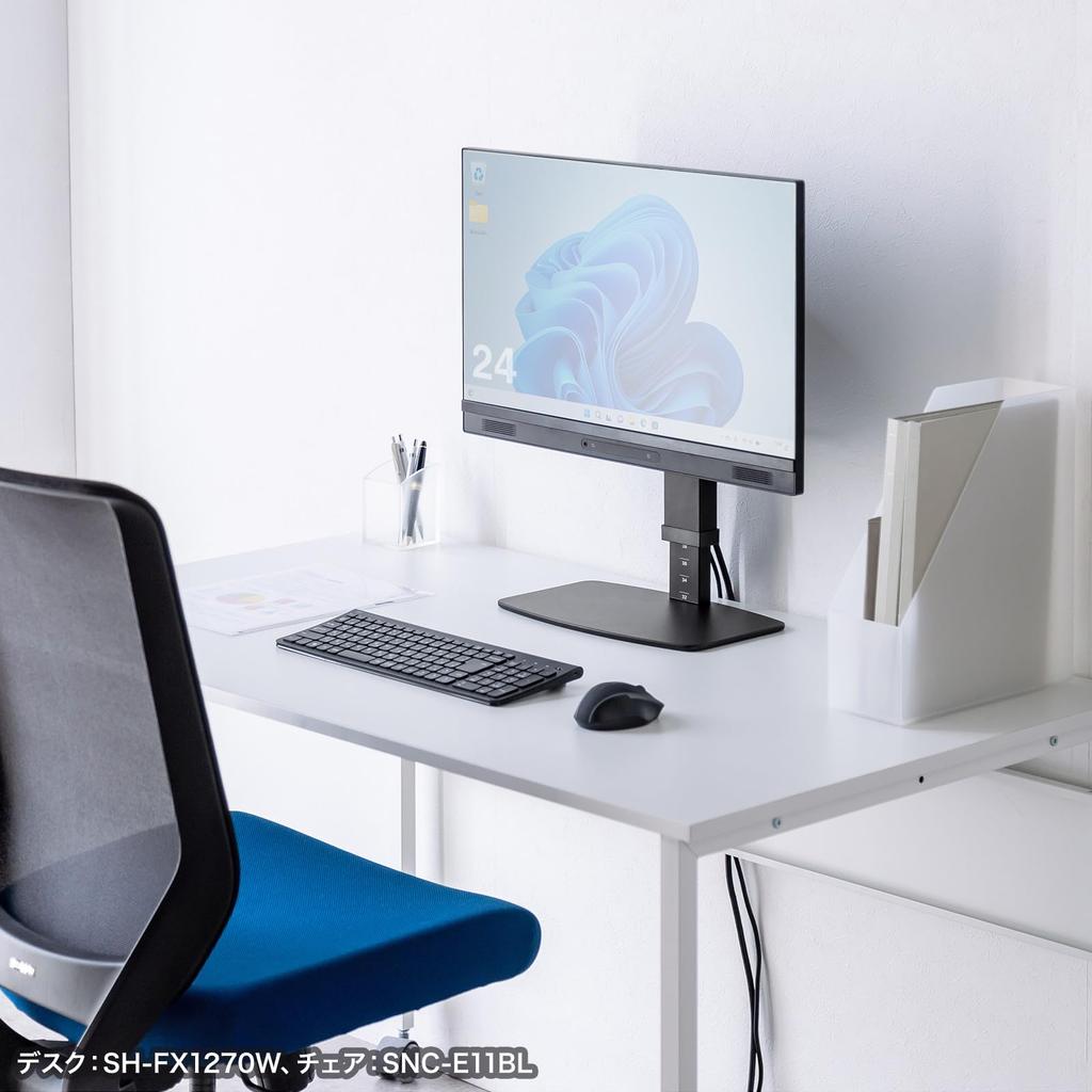 SANWA SUPPLY Desktop Monitor Stand (Rotating and Height Adjustable) CR-LAD101BK