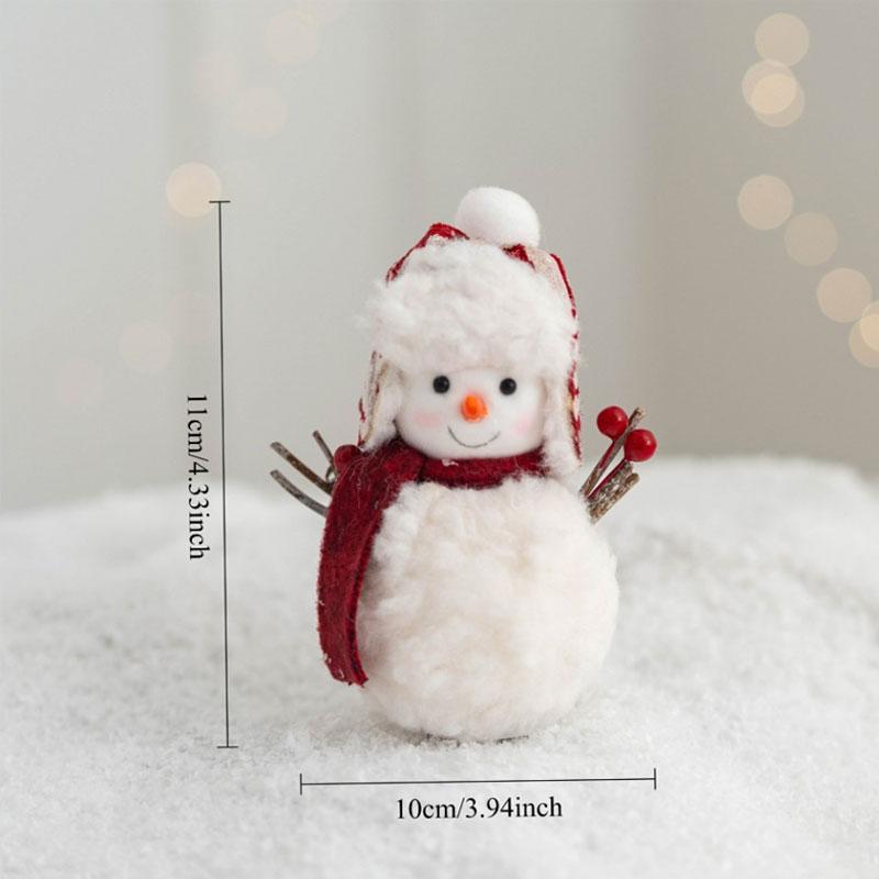 1pc Christmas Cute Ornaments Gift Favors Plush Cartoon Snowman Doll Knitted