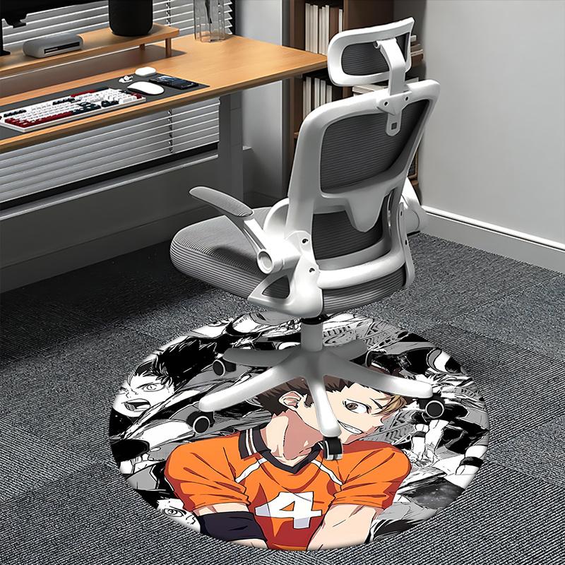 

Haikyuu Chair mat Round Rug-Office carpet, Machine Washable, Non-slip, Suitable for Living Rooms, Bedrooms 80cm