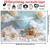 2D flacher Teddybär und Ballon Kulisse Kinderzimmer Wanddekor Hintergrund