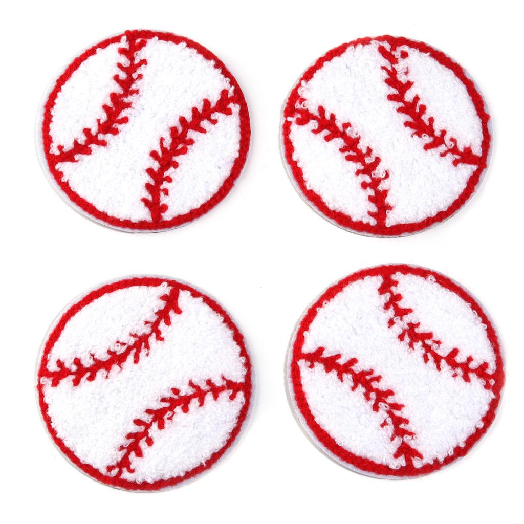 4pcs Sports Towel Embroidered Fabric Patches Basketball Football Rugby Baseball Ironing Patches For Clothing Sewing DIY Applique