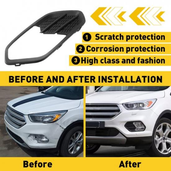 For 2017- Ford Escape Kuga Car Front Bumper Fog Light Cover Left Driver Side