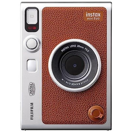Fujifilm Cheki Evo Hybrid Instant Camera (Instant Smartphone Printer Digital Camera) instax mini Brown INS C
