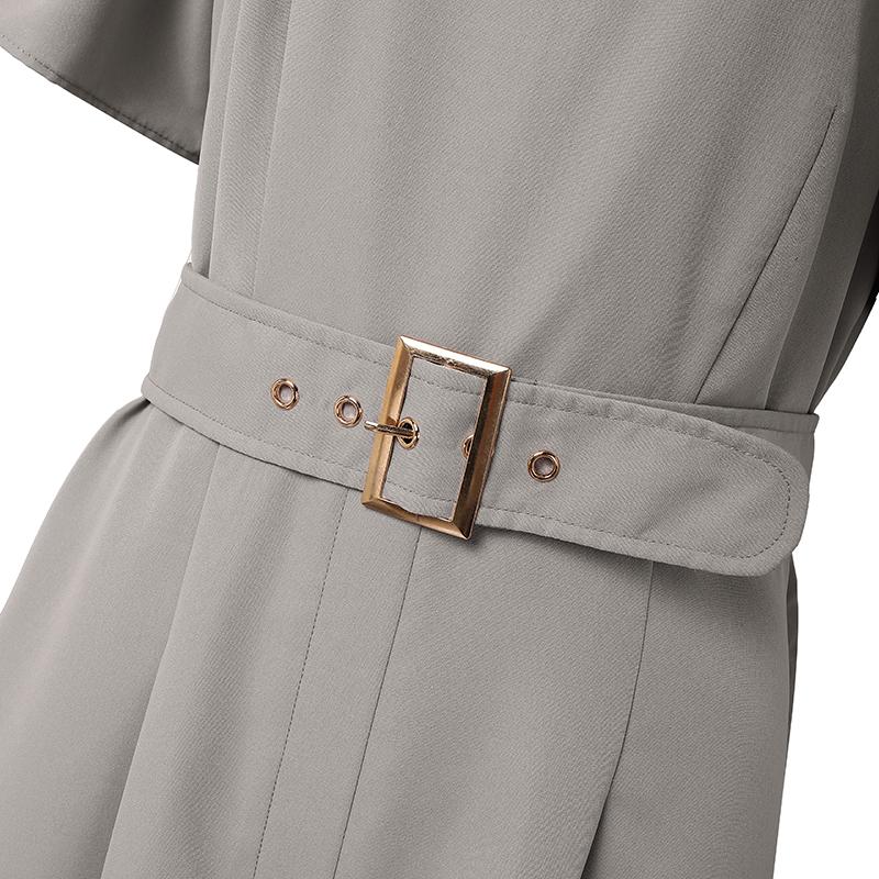 ZANZEA Womens Casual Stand Collar Short Sleeve Wide Leg Long Jumpsuits