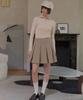 Peulleibu Wool-Like Pleated Skirt W/Inner Pants_Beige