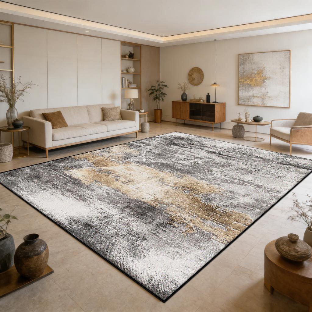 Abstract Decoration Large Area Living Room Rugs Ink Wash Light Luxury Washable Carpet for Bedroom Dining Room Non-slip Foot Mat