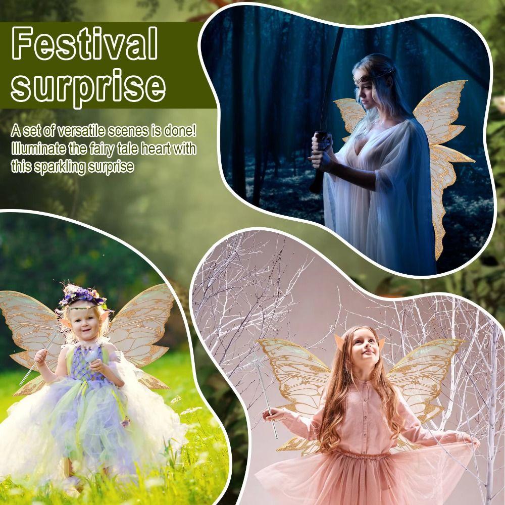 Leichtes Feenkostüm Flügelset Kreative Elfenflügel Kostüm Verkleidungsflügelset Maskerade