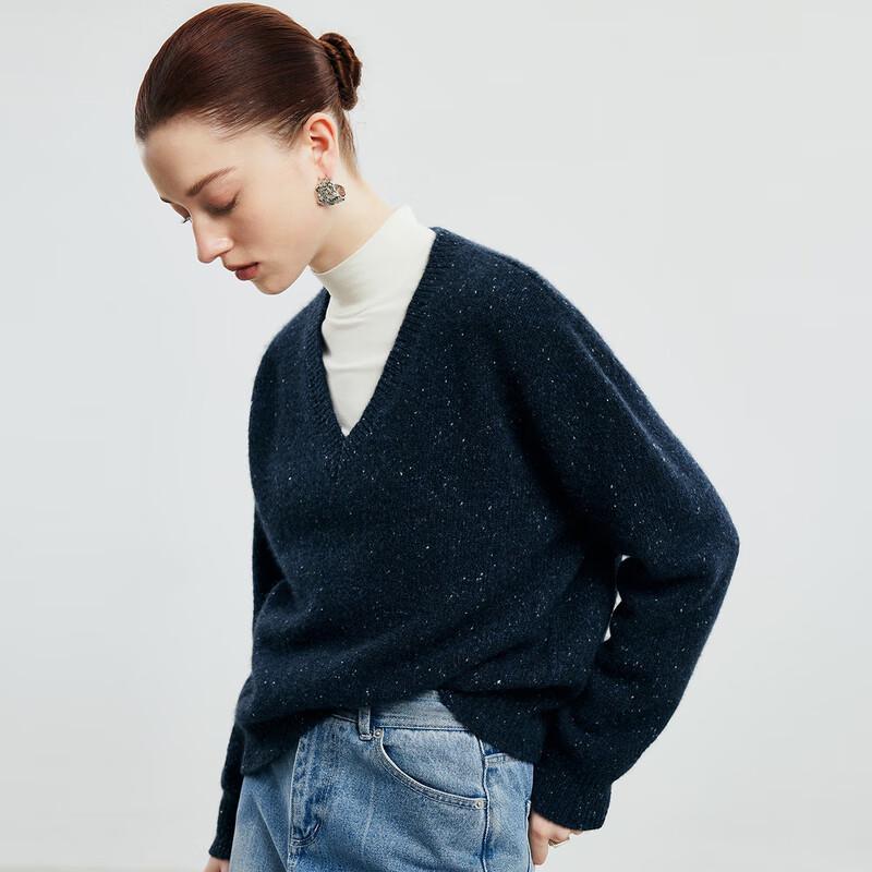 Paluopo Women's V-Neck Colorful Cashmere Sweater