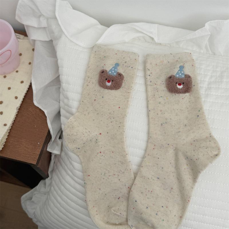 Flickor Höst och Vinter Söt Tecknad Björn Födelsedagshatt I Tubsockor