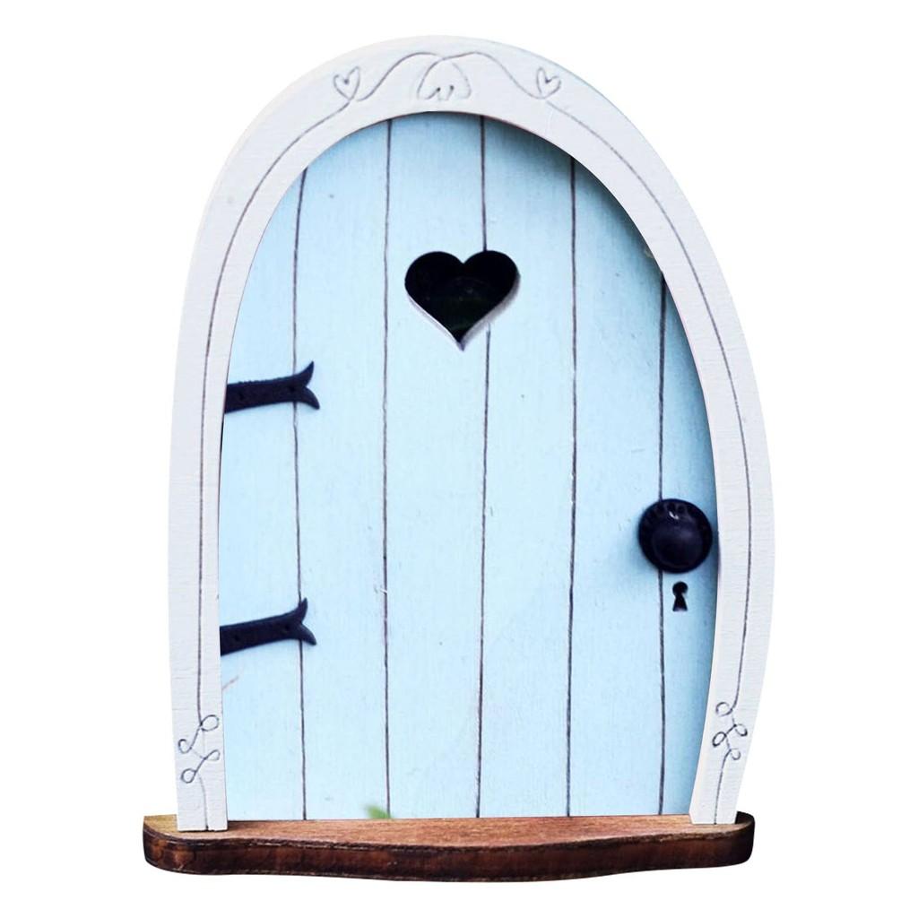 Wooden Craft Miniature Door Ornament For Garden Decor And Home Interior Design