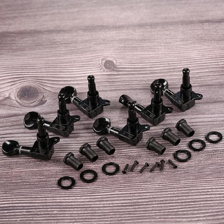 Set of 6 Acoustic Electric Guitar Tuners with Installation Screws and Bushings Suitable for 10mm Left Hand Peg Holes