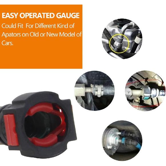 Universal Fuel Pressure Gauge Kit With Quick Connected Hose,0-100 PSI Fuel Pump Tester,Fuel Injection Pressure Tester Fuel Pressure Tester Kit Gas