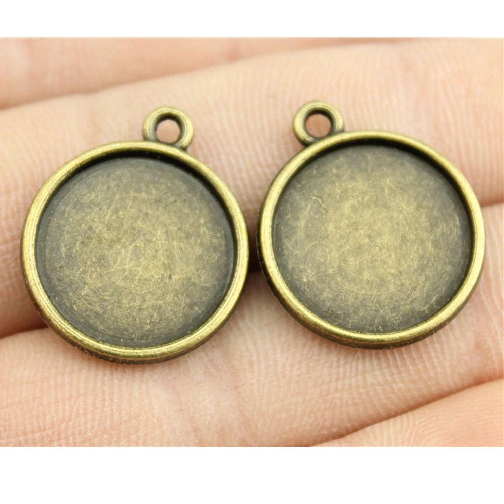 Fit Round 16mm Glass Cabochon Base Setting Tray Accessories Parts Men's Jewellery Bulk Original Cheapest Items