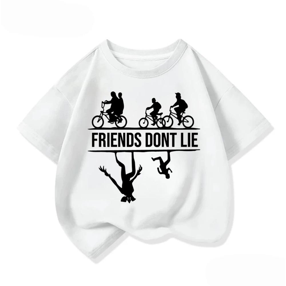 Trendy Kids Short Sleeve T Shirt Stylish Stranger Things Crew Neck Street Fashion Summer Casual Wear For Children 3 14Y