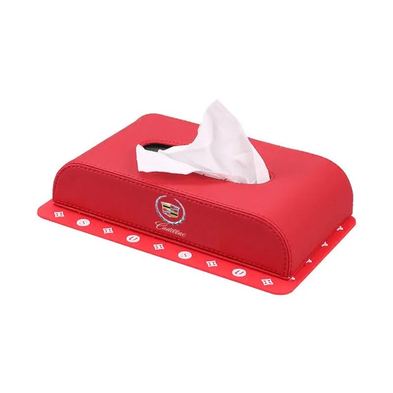 

1PC Leather Car Tissue Box Cover Paper Holder Cover for Cadillac ATS CTS DTS STS XTS XT5 XLR SXR Escalade Seville Accessories