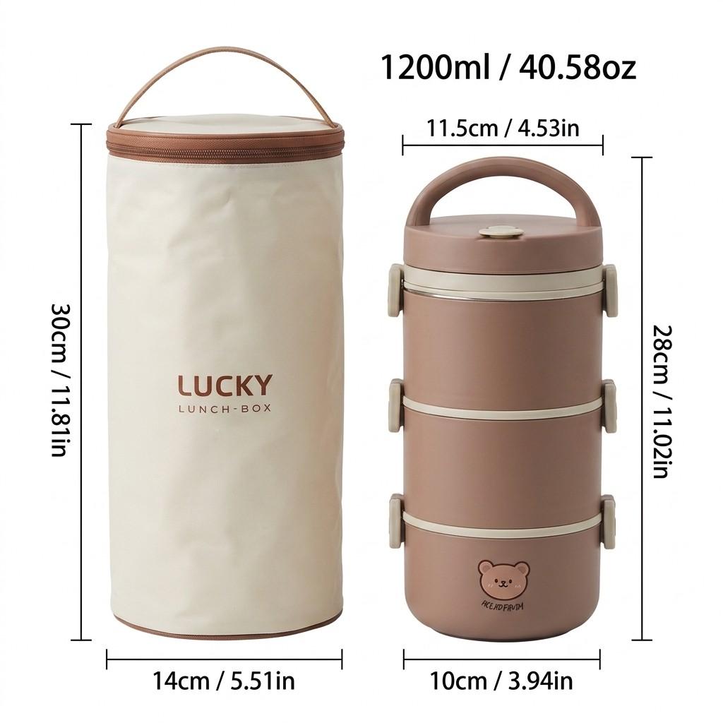 Microwave Safe 304 Stainless Steel Bento Box Thermal Lunch Box Portable Leakproof Insulated Kids Food Container Stackable