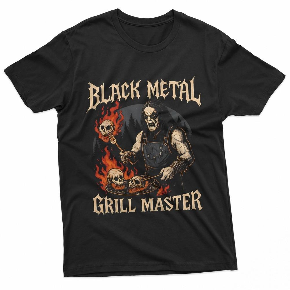 

Black Metal Grill Master BBQ Skull TShirt Unisex T-Shirt XXXL