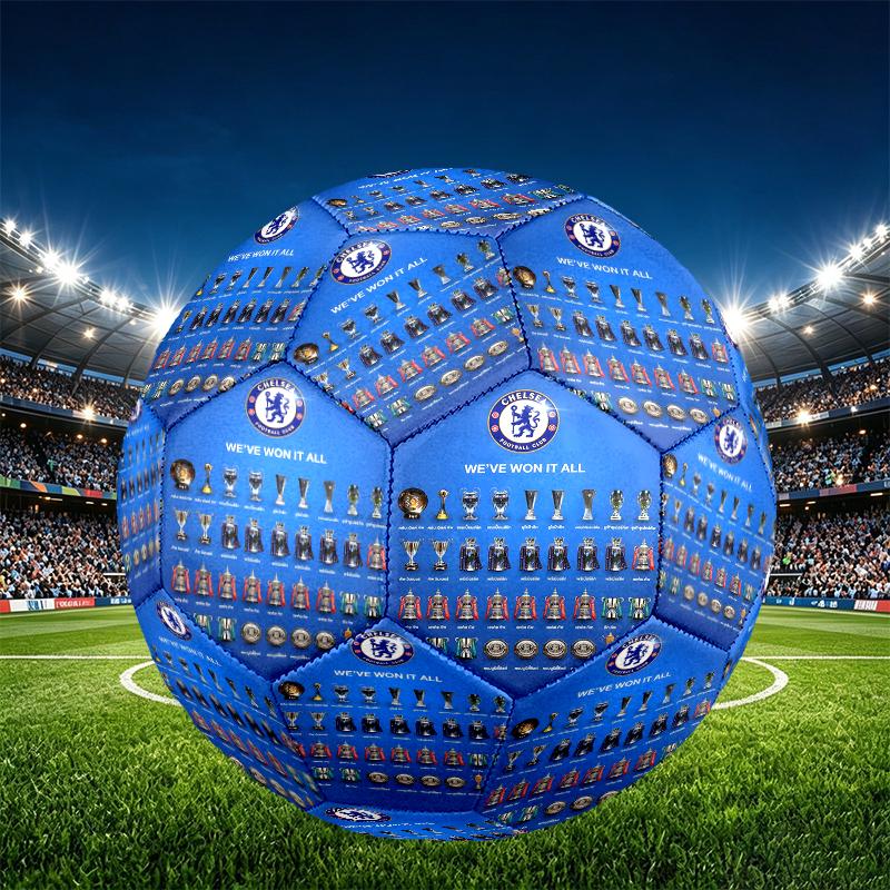 Chelsea F.C. Aufdruck Größe 5 Fußball, PU Abriebfester Fußball für Spieltraining und tägliches Üben, Geburtstagsgeschenk für Fußballfans