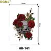 Geisha Skull Flower Tattoo Stickers: Halloween Arm & Face Ghost Designs