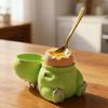 Dinosaur Egg Cup with Removable Lid & Spoon Slot Plastic Egg Holder for Breakfast Party Decor Cute 3D Printed Novelty Kitchen Gadget