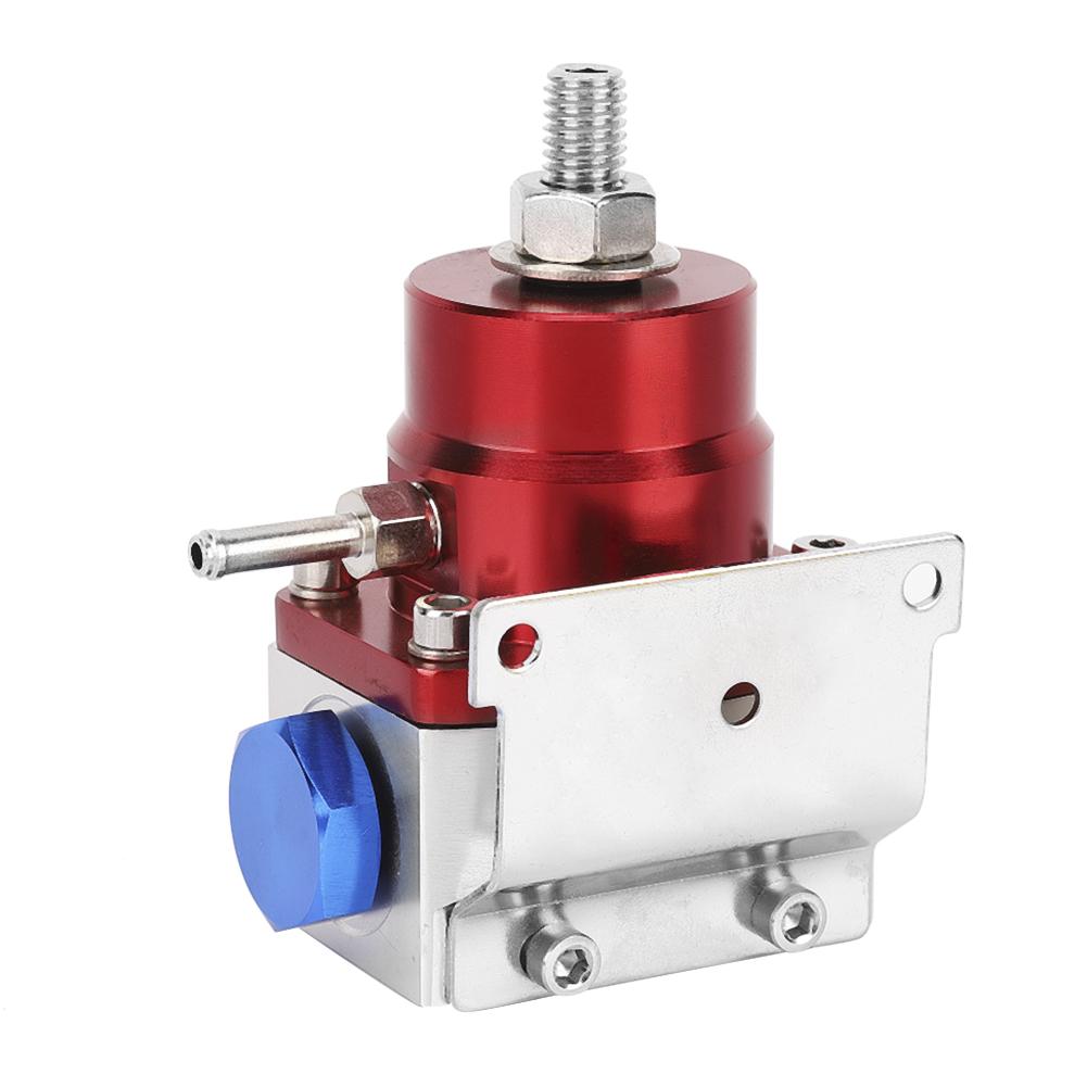 Universal Adjustable Car Fuel Pressure Regulator Kit W  Gauge 100PSI (Red+Silver)