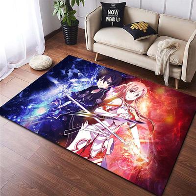 Hot Anime SAO Sword Art Online Modernes Haus Wohnzimmer Bodenmatte Schlafzimmer Teppich Poster Matte Muster Dekorativer quadratischer Teppich Geschenk