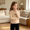 Girls' Trendy Print Ribbed Layering Top for Casual Everyday Wear