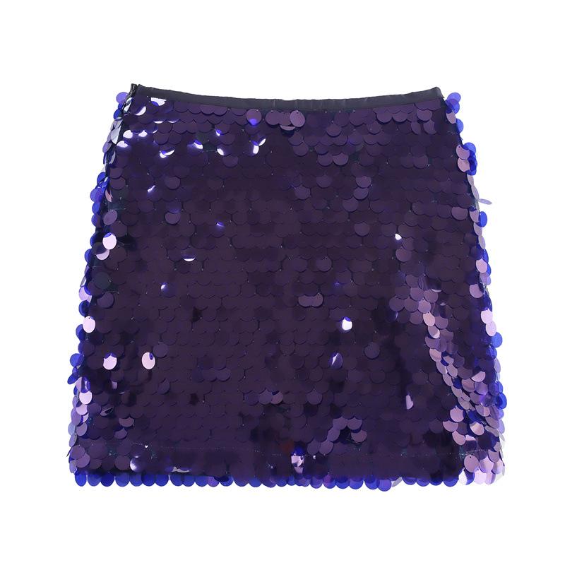 2026 Winter Women's European & American Style Sequin Miniskirt: Sexy Hip-Hugging Short Skirt