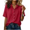 BITCED Women's Fashion Casual Solid Color Print Short Sleeve Blouses & Shirts