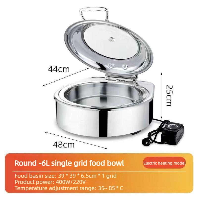 Hydraulic Flip Stainless Steel Buffet Stove Touch Control Electric Heating Breakfast Stove Hotel High-end Buffet Insulated Stove