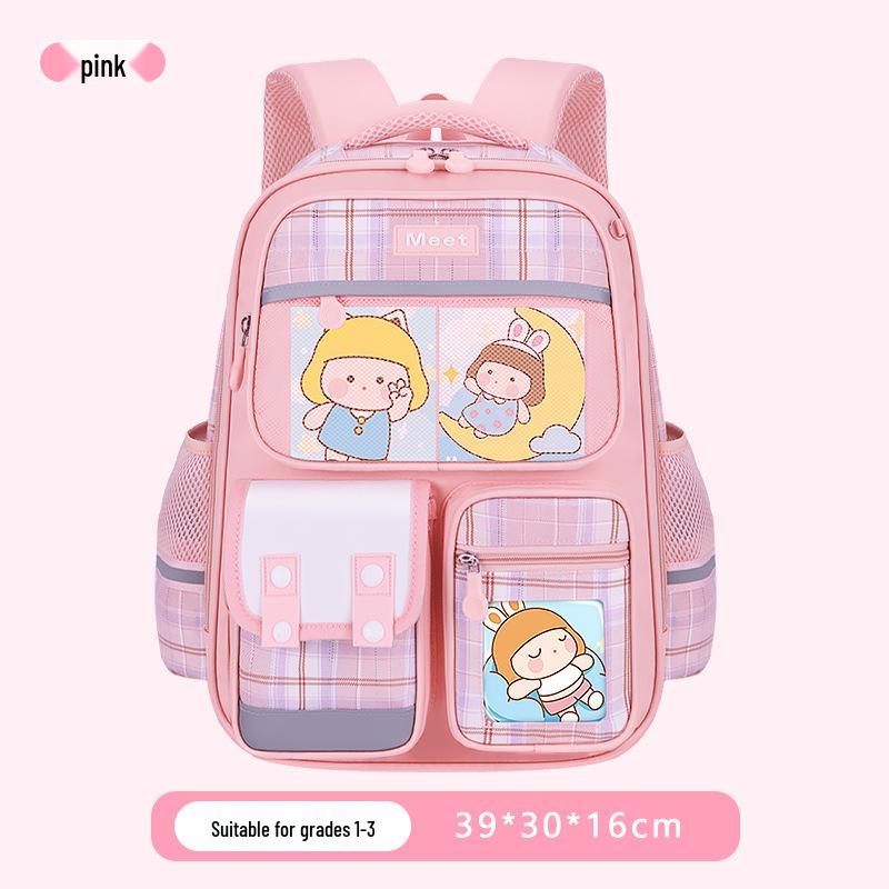 2025 Plaid Backpack: Large Capacity School Bag for Elementary to Junior High Students