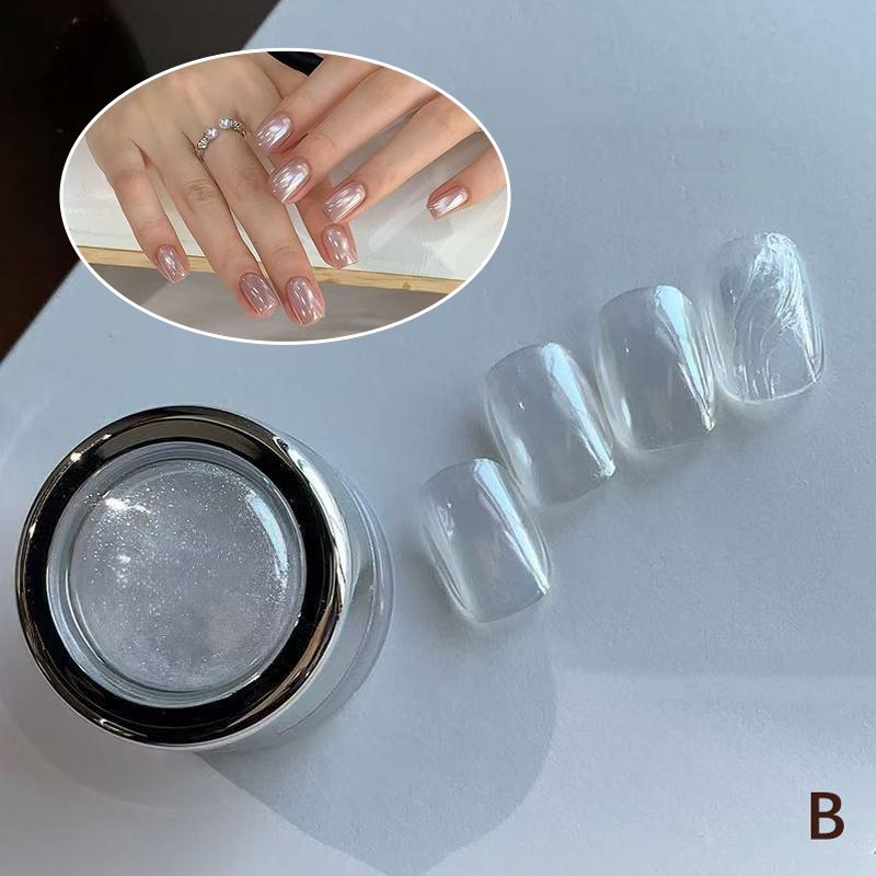 Mondlicht Perlmutt Weiß Nägel Glitzerstaub Chrom Aurora Weiß Einreibpulver Spiegelpigment Nail Art Zubehör Dekoration