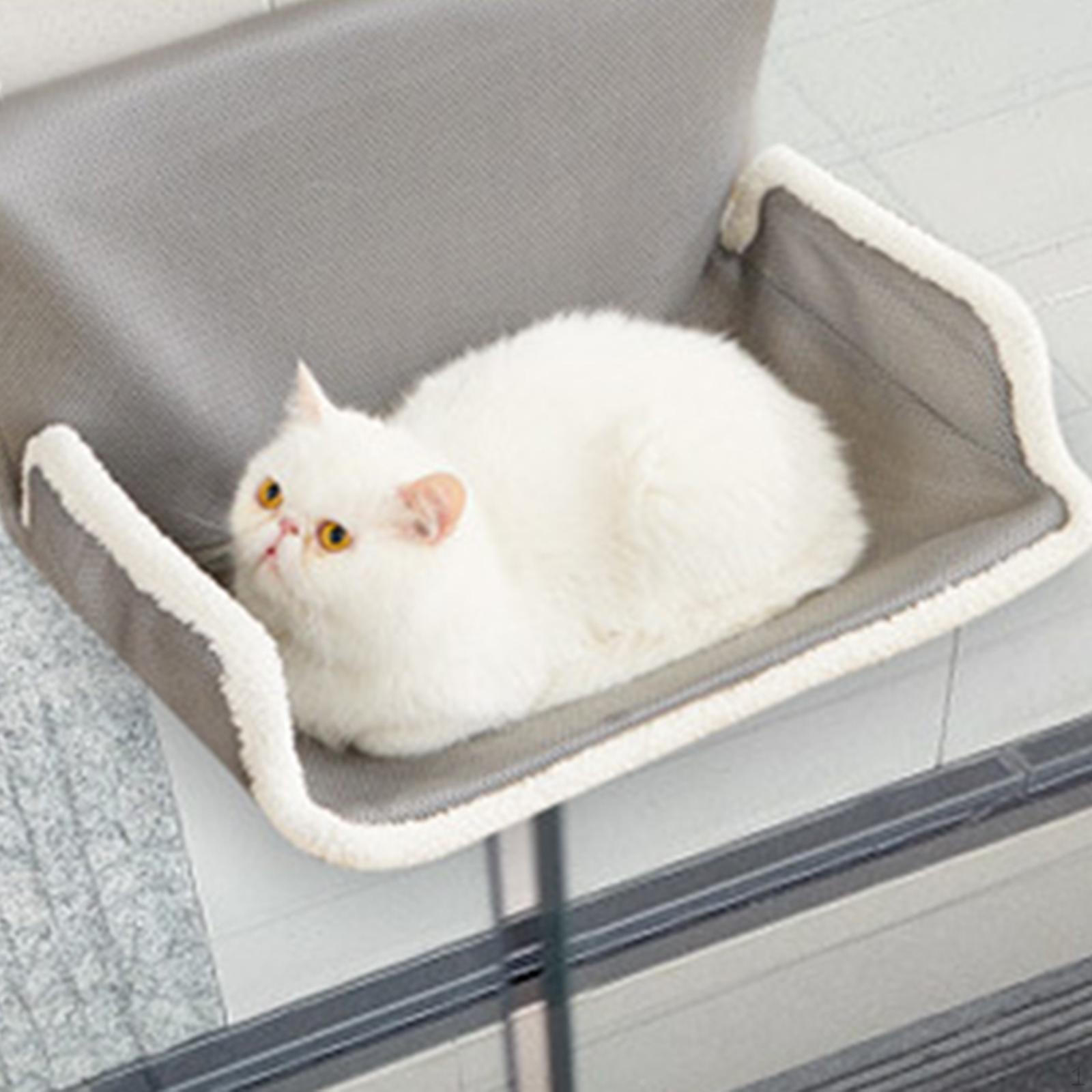 

Гамак для котів, ліжко-полиця, економія місця, тепла підвісна полиця для засмаги та віконна жердочка з видом на вікно сірий