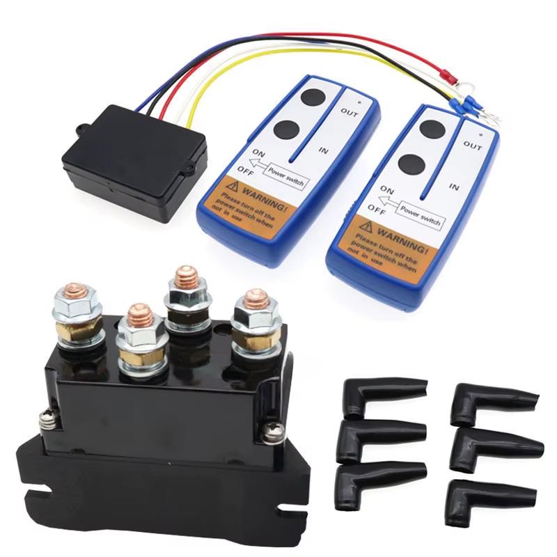 12V 400A HD Winch Remote Contactor Winch Control Solenoid Relay Twin Wireless Remote Recovery Car Motorcycle Accessories
