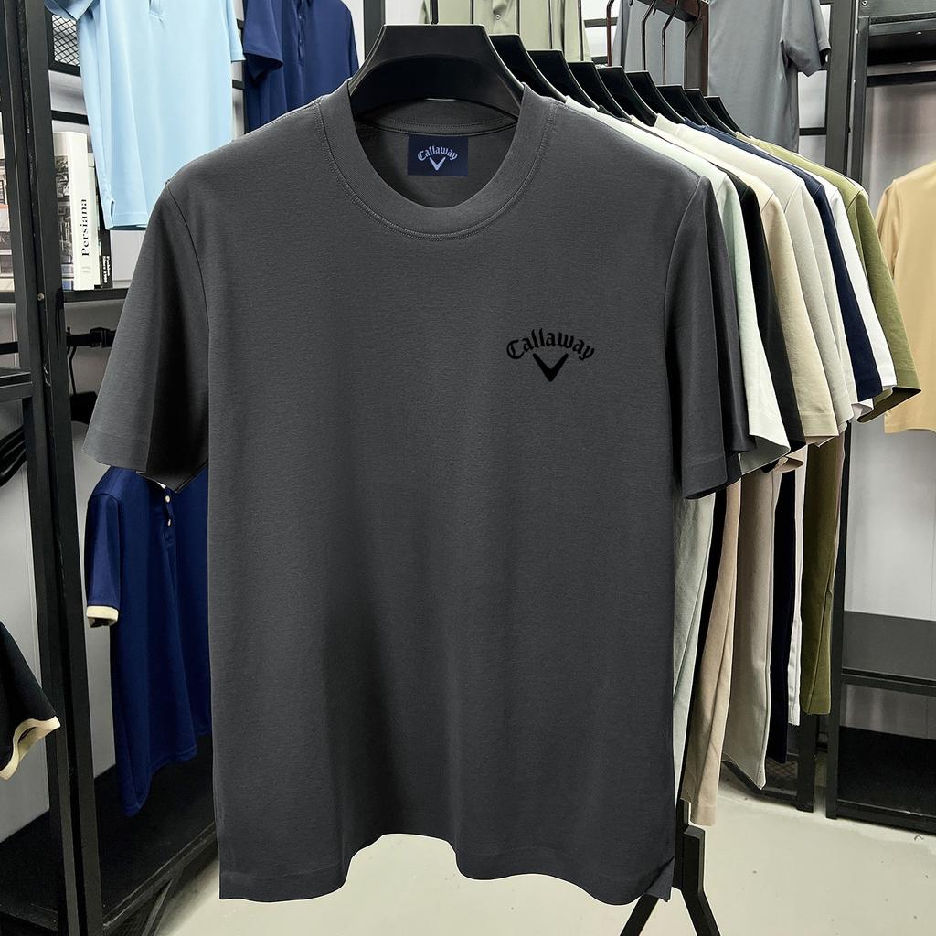 Callaway 2025 Summer Men's and Women's New Embroidered High-quality Round Neck Large T-shirt Couple Golf T-shirt
