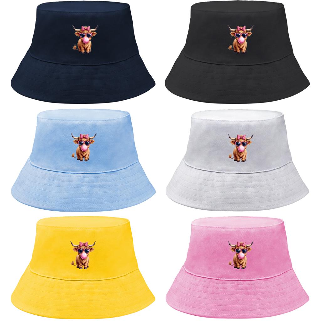Lovely Small Yaks Bucket Hat Unisex Stylish Bucket Hats Suns-Protect Bucket Hat Woman Solid Color Sun Hat Perfect For Daily Wear