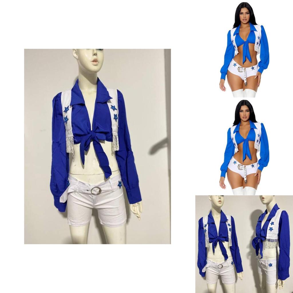 Eye-catching Starry Cheerleader Costume For Women Ideal For Halloween And Events