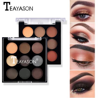 Eye Shadow Plate 9 -color Highlights, Pearl Matto Deliner Marble Polycrite Nude Eye Shadow Plate
