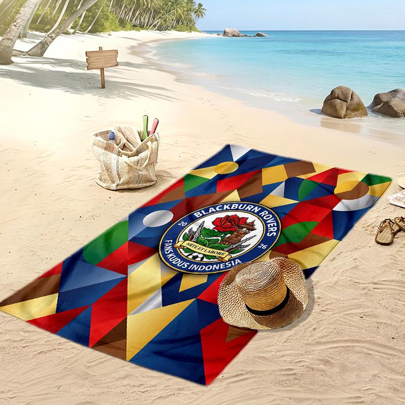 Blackburn Rovers Fußball Print Strandtuch, Großes Weiches Schnelltrocknendes Handtuch für Strand Camping Schwimmen