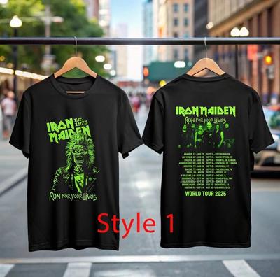Iron Maiden Run For Your Lives Welttournee 2025 Europatour Unisex Fan Geschenk T-Shirt Herren Damen T-Shirts Oberteil