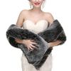 Damen flauschiger Kunstpelz Schal Winter Braut Wickel Stola für Hochzeitsfeier Brautjungfer Formelles Schulter Capelet