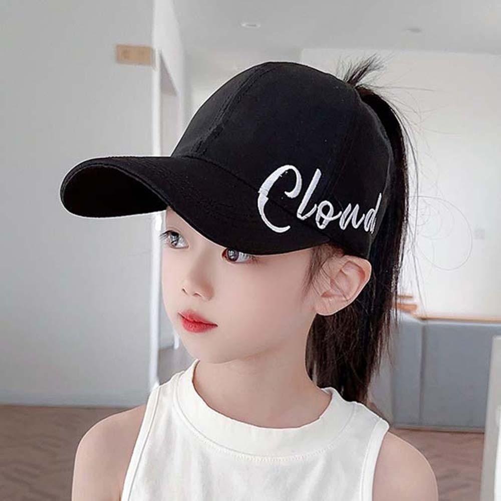 

Breathable Fabric British Style Kids Hat High Bun Sun Visor Tennis or Golf Practice чёрный
